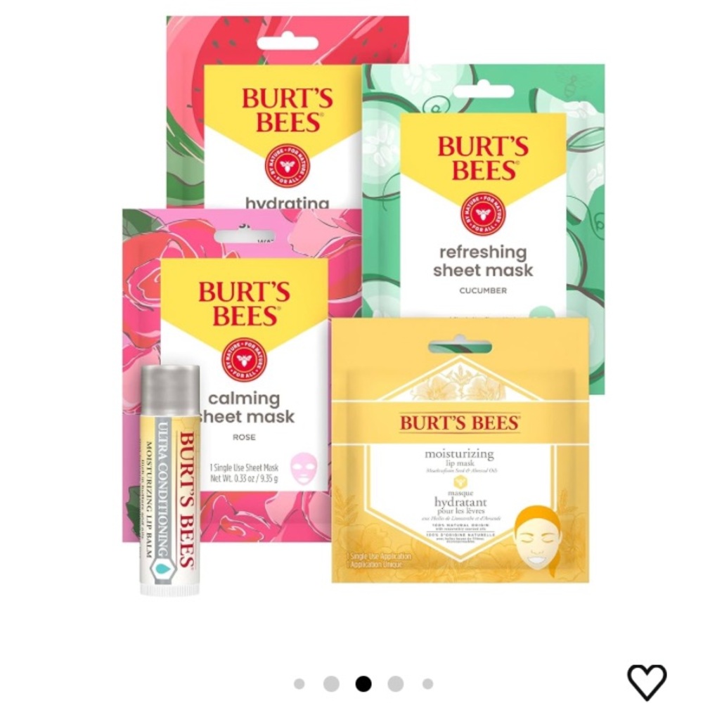 NIB Burt's Bees Hydrating and Calming Sheet Mask Set - Multi-Color